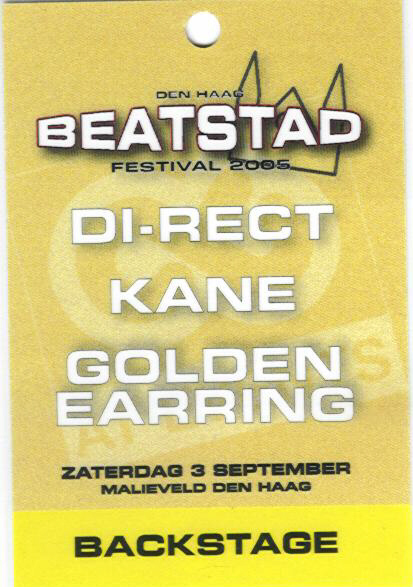 Backstage pass Beatstad festival September 03 2005